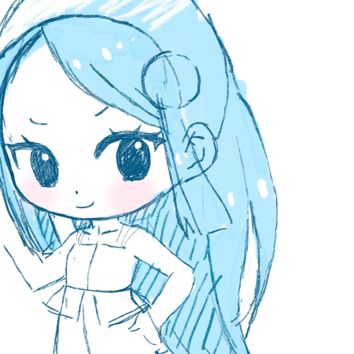 SAIKIさん描き描き😀
ご依頼作品優先なのでゆっくりペースです。
 前に描いたイラストのリメイクのつもりが別物になった～👀