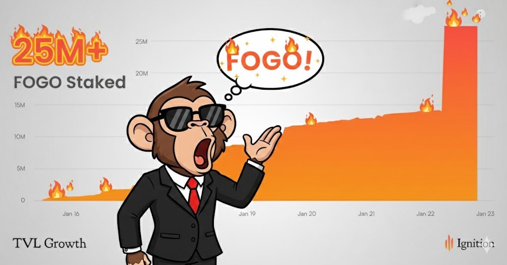 LucianoQuintel2's tweet image. 🔥 O chart da @ignitionxyz  tá absurdamente positivo.

25M+ $FOGO staked e o TVL só faz uma coisa: subir 📈
Isso aqui não é pump de 1 dia… é adoção real.
🐒 A @GangueDoMacaco  tá vendo isso e pensando: @fogo !🔥

#IgnitionFi #FogoChain #DeFi #TVL #GangueDoMacaco