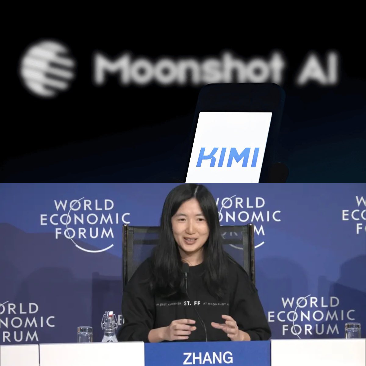 “We did it with just 1% of their resources.”

#Moonshot AI (Kimi) President Yudong Zhang just dropped a bomb at Davos 2026.
Kimi’s leading open models (K2, K2 Thinking) were trained using only 1% of the compute used by top US labs, yet already rival—or even surpass them—in key