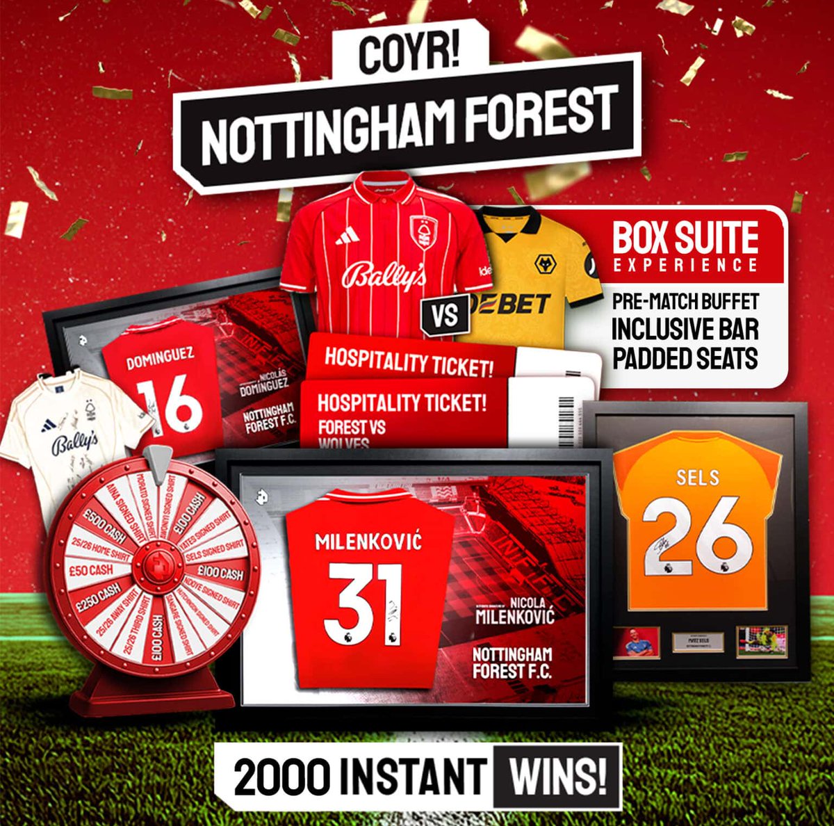 football_prizes's tweet photo. 🚨 GIVEAWAY 🚨

Win some tickets for you and your friend into our Mega Forest Competition!

With the chance to 2x Box Seat tickets to Forest vs Wolves

https://t.co/KShORGsGoi

To enter:
1) Follow: @football_prizes
2) Like this post
3) Retweet
4) Tag a friend (who will also win!) https://t.co/8dJhFr4ytM