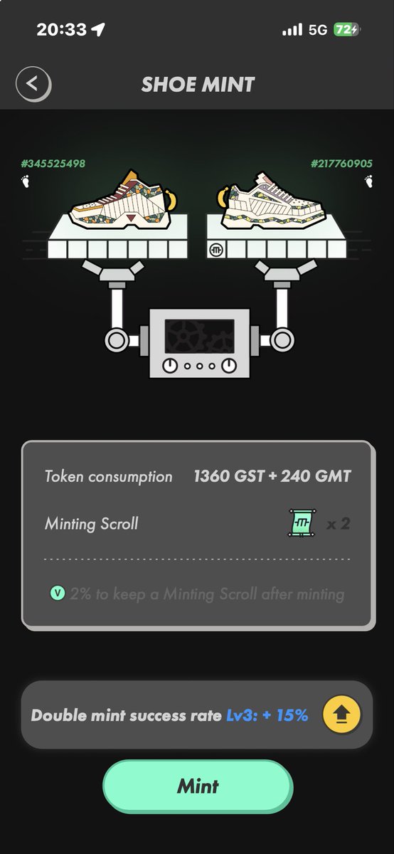 sunjap's tweet image. #STEPN 

P国ナイスミント！！
黄色ソケット２つ〜🔥