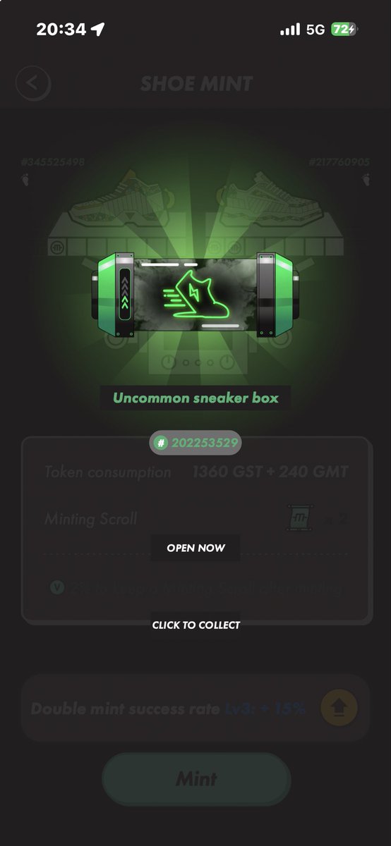 sunjap's tweet image. #STEPN 

P国ナイスミント！！
黄色ソケット２つ〜🔥