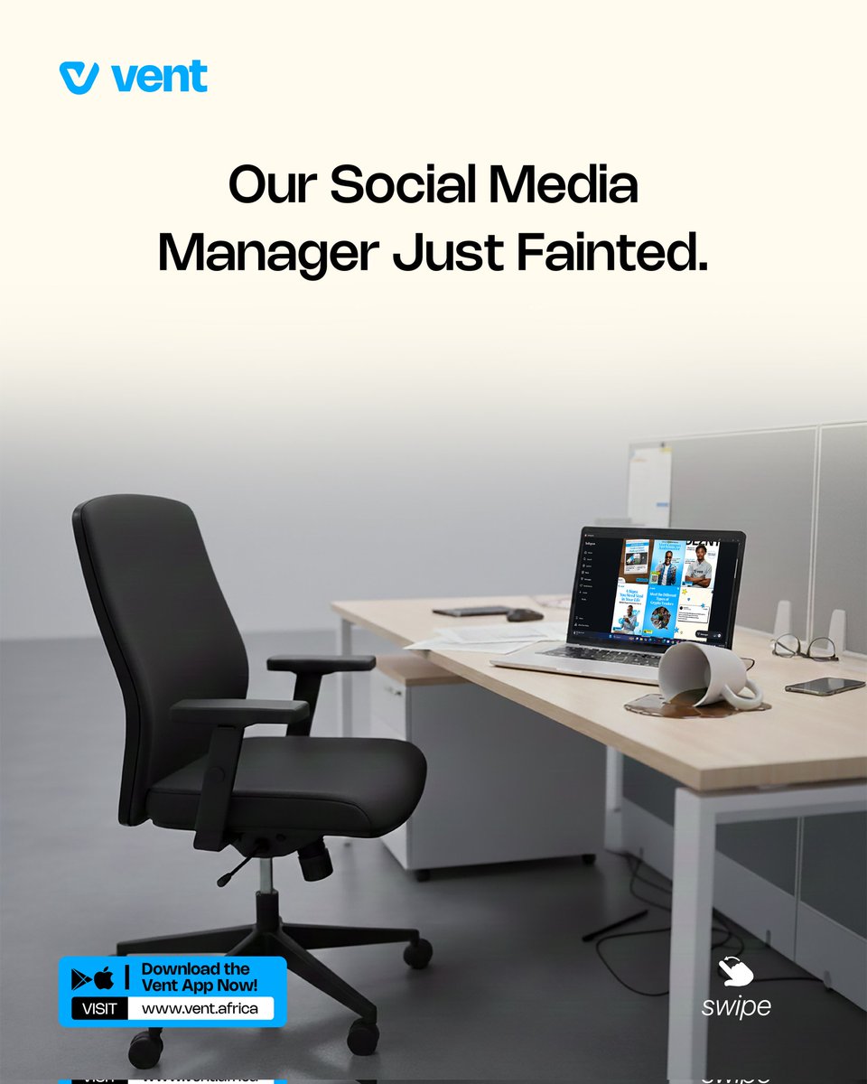 ventafricaapp's tweet photo. At Vent, speed isn’t a feature. It’s an experience. ✨
HR said our social media manager is doing fine. 😎 https://t.co/gSR1wYELA8
