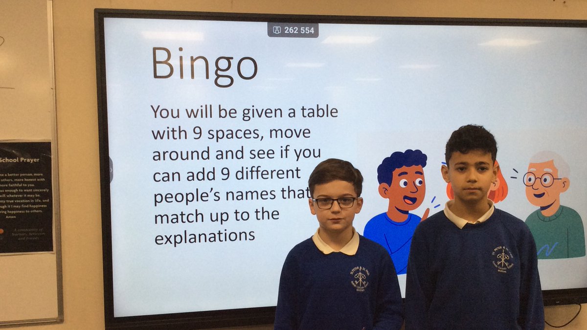 MSJBolton's tweet photo. Here are a couple of pictures from @StPeterPaulPri taster session today, where they had a tour of the school, had a Religious Studies lesson which involved People Bingo and more Catholic teaching. #MSJCommunity #TasterSession @MountStJosephR1 https://t.co/EDwIVYfuTz