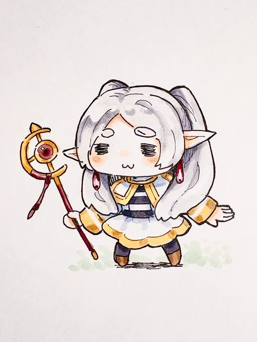たまにはアナログで^^ ちょっとやる気あるフリーレン