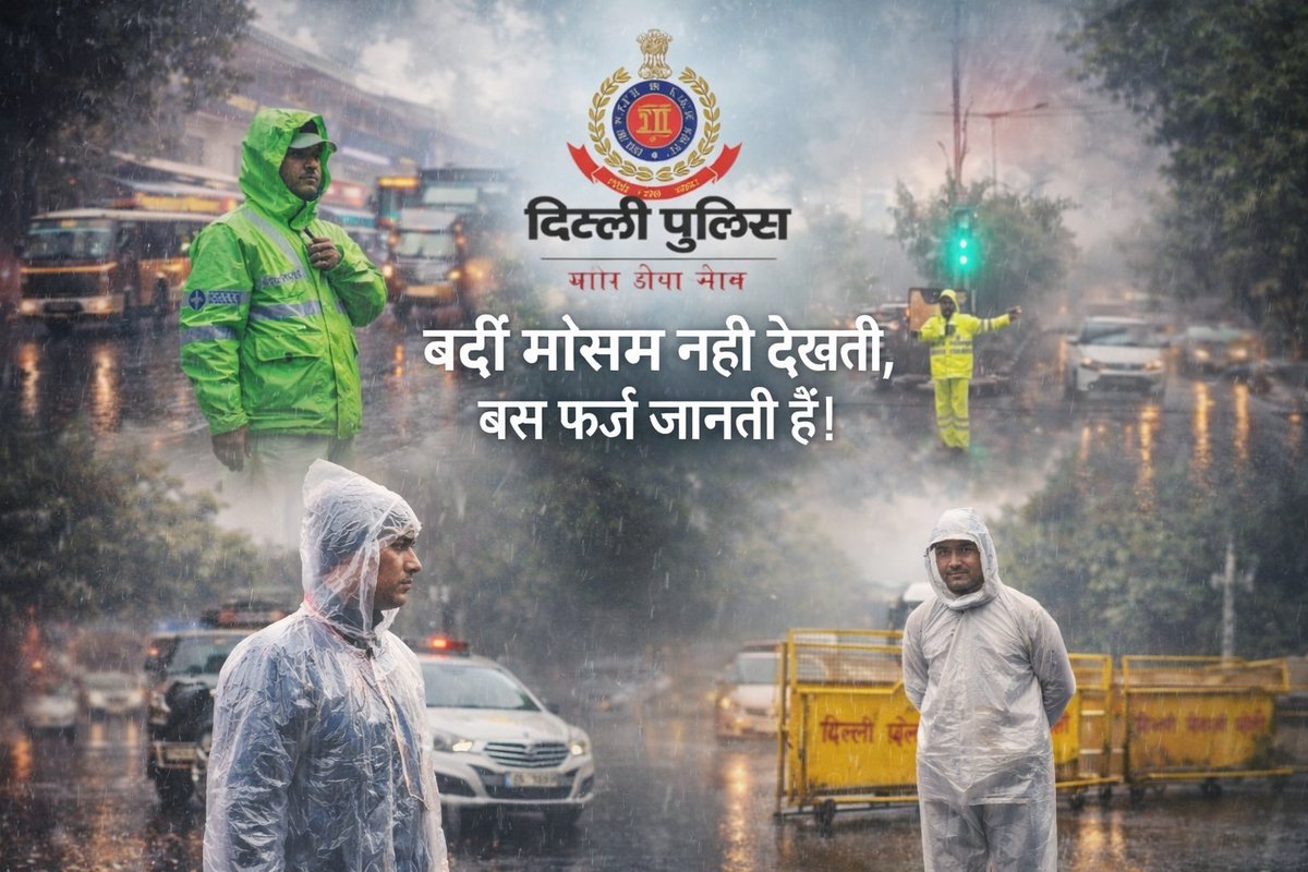 tarunchawl51444's tweet photo. 🌧️🚦 दिल्ली की सड़कों पर भीगते हुए, ट्रैफिक संभालते हुए, हमारी सुरक्षा के लिए डटे रहना 
ये सिर्फ़ ड्यूटी नहीं, सेवा का जज़्बा है।
🙏मानवाधिकार सुरक्षा एवं संरक्षण ऑर्गेनाइजेशन  की तरफ से  दिल्ली ट्रैफिक पुलिस के सभी जवानों को सलाम 
@dtptraffic
@DelhiPolice #Oscars #delhipolice https://t.co/8snnZiTssw