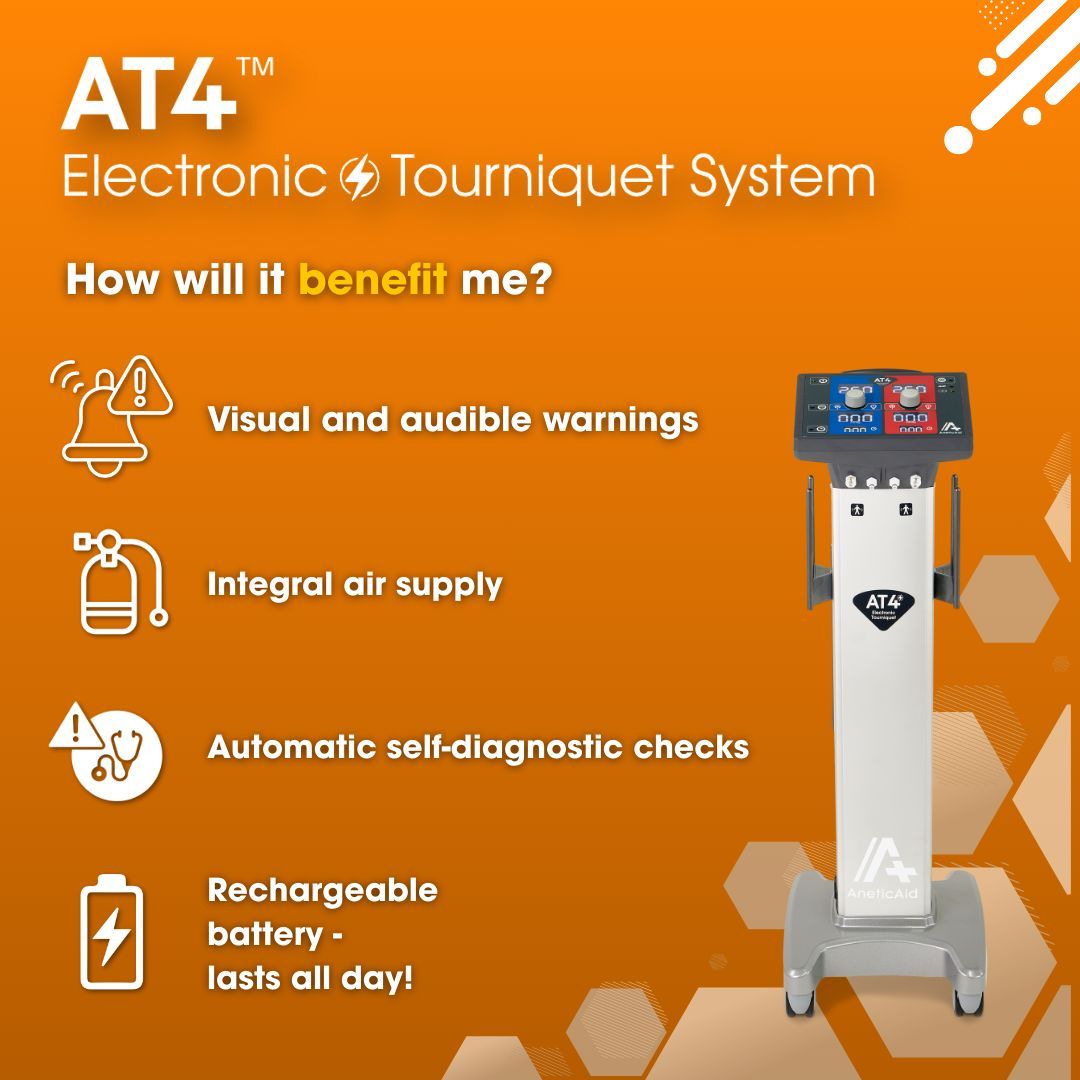Clinicians ask us: “How will the AT4™ benefit me and my patients?”

With visual &amp; audible alerts + an integral air supply, the AT4 delivers more than just a tourniquet solution — it delivers peace of mind.

Discover 👉 buff.ly/qNIGgVw

#ThinkAnetic #AT4 #Tourniquet #Cuff