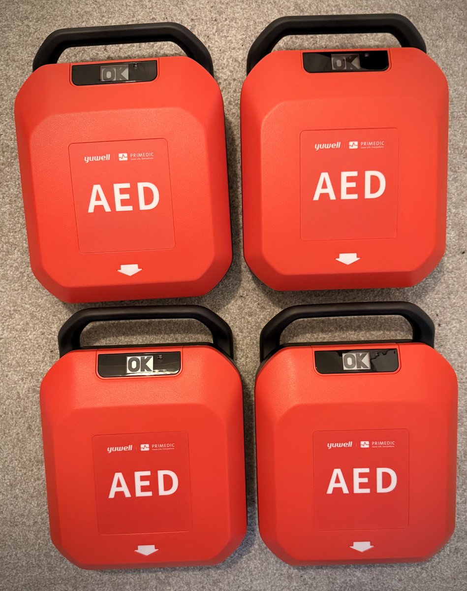 MEGZI83's tweet photo. Set up and ready for their new homes. These 4 defibrillators will be located in unlocked defibrillator cabinets in rural hotspot areas in Cumbria, providing easy access 24/7 for the local community and visitors. 

#ChainOfSurvival ⛓️ https://t.co/TjRpCPETny