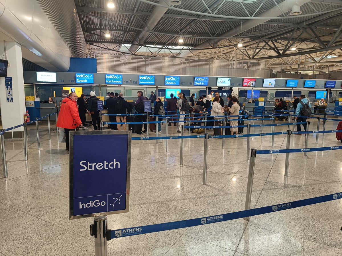ShyamVimalKumar's tweet photo. Athens Airport is all set for the launch of @IndiGo6E’s inaugural flight to New Delhi, as the aircraft makes its way from Mumbai. ✈️

#Airways #AirbusXLR #Indigo6e https://t.co/wmxqynvBe8