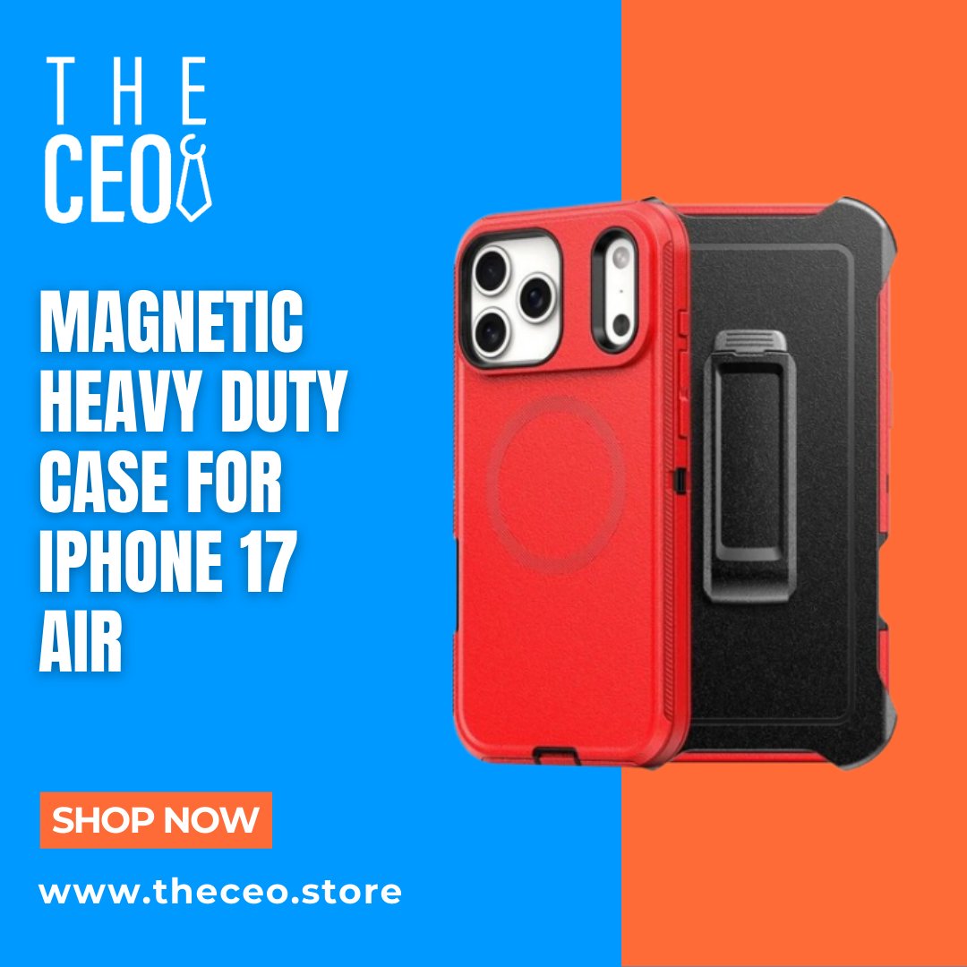 theceo_store's tweet photo. Protect your phone like a pro 💪📱

The Magnetic Heavy Duty Case for iPhone 17 Air is built for maximum protection with a strong magnetic grip and rugged design—perfect for everyday drops, bumps, and adventures. Sleek. Tough. Reliable.

👉 Order now: https://t.co/VsTjUYgJb7 https://t.co/ySBLKdinbQ