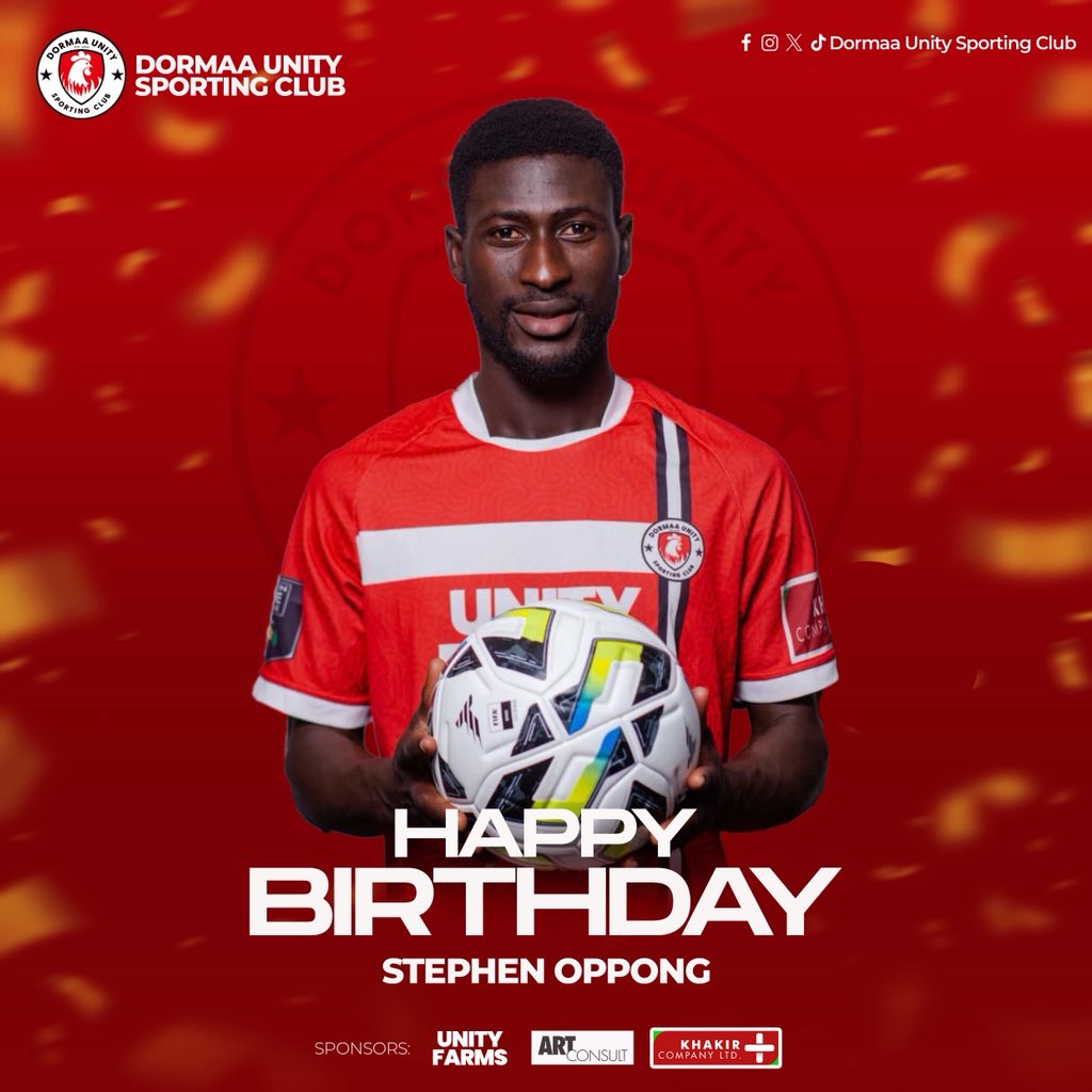Dormaa_UnitySC's tweet image. Warm birthday wishes to Stephen Oppong May the year ahead bring strength, confidence, and many great moments in our colours.