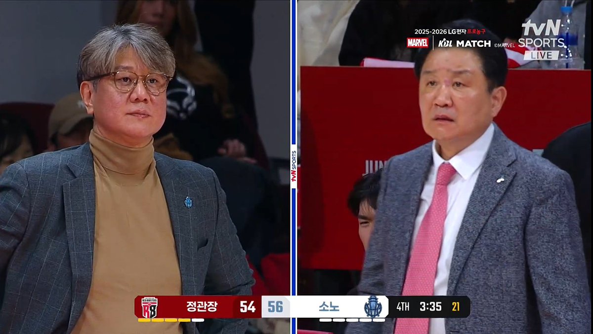 해설 : 양팀 턴오버가 30개 가까이 됩니다

감독님들 표정