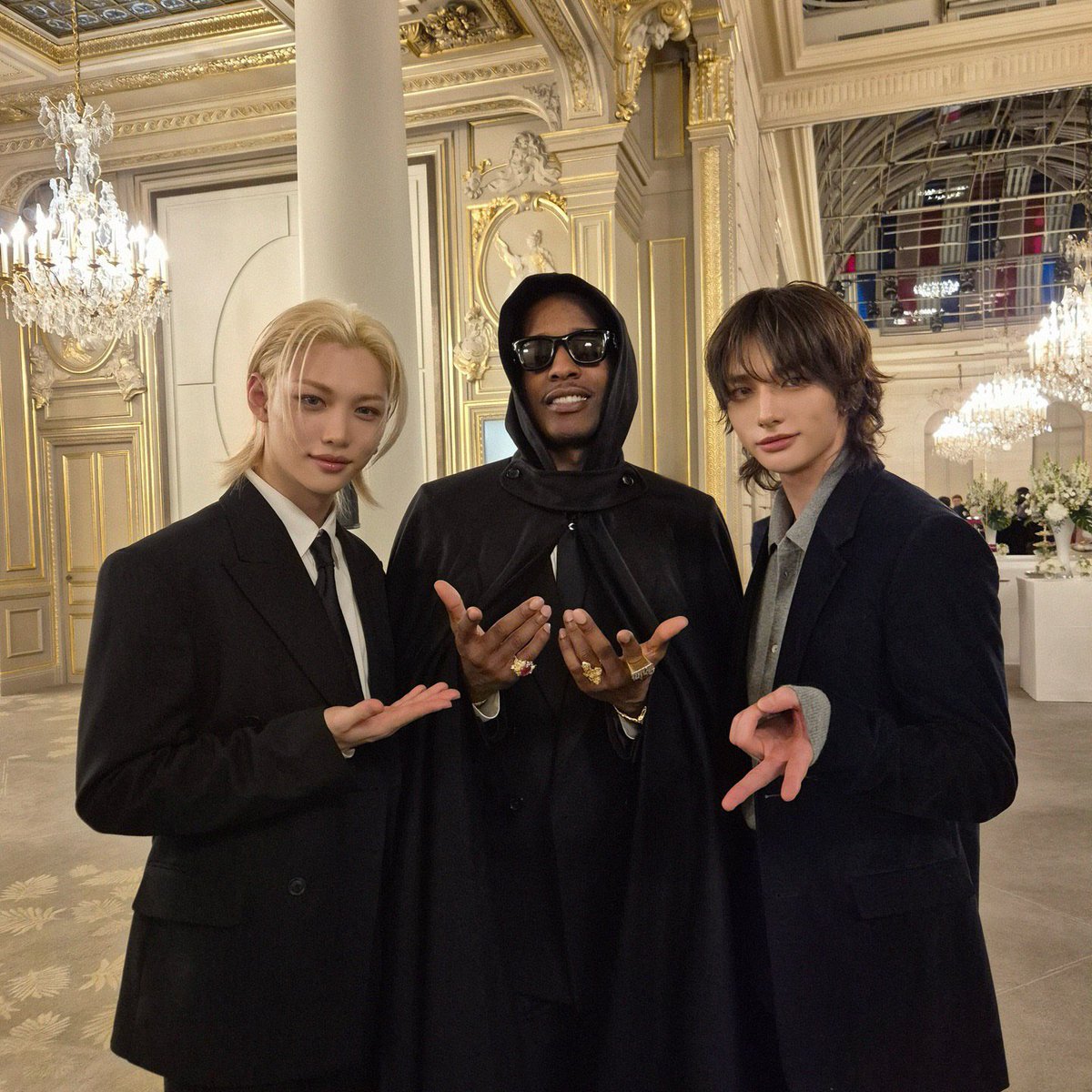 spearhyunnie's tweet image. HYUNJIN AND FELIX WITH ASAP ROCKY