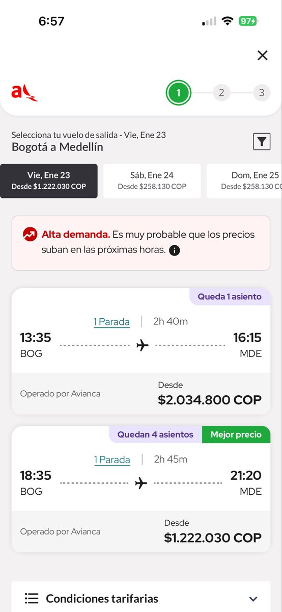 jdpscol's tweet photo. @Teleantioquia @AlcaldiadeMed @FicoGutierrez #consejoderedaccion @FicoGutierrez @AlcaldiadeMed 
Miren costos de un tiquete 10 veces al precio normal 
Quien controla
Perjudicados viajeros frecuentes, viajes de salud, de trabajo, visitas de familia https://t.co/Ga0VBQUFwx