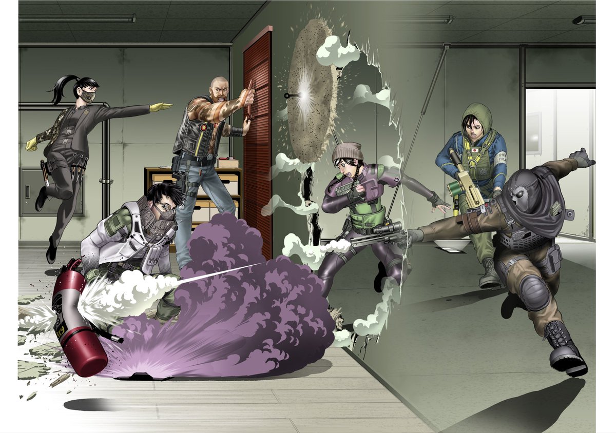 #FPSDayX
今月の12日FPSDayXのイベントに行って
以前4×3メートルのに耐えうる絵を描いて欲しいと依頼されていたレインボーシックスシージのイラストがこんな形で飾られていて感動しました
eスポーツの大会も観戦しましたが達人達の凄まじいプレイに
もし自分が参加したら瞬殺される事が確認出来ました