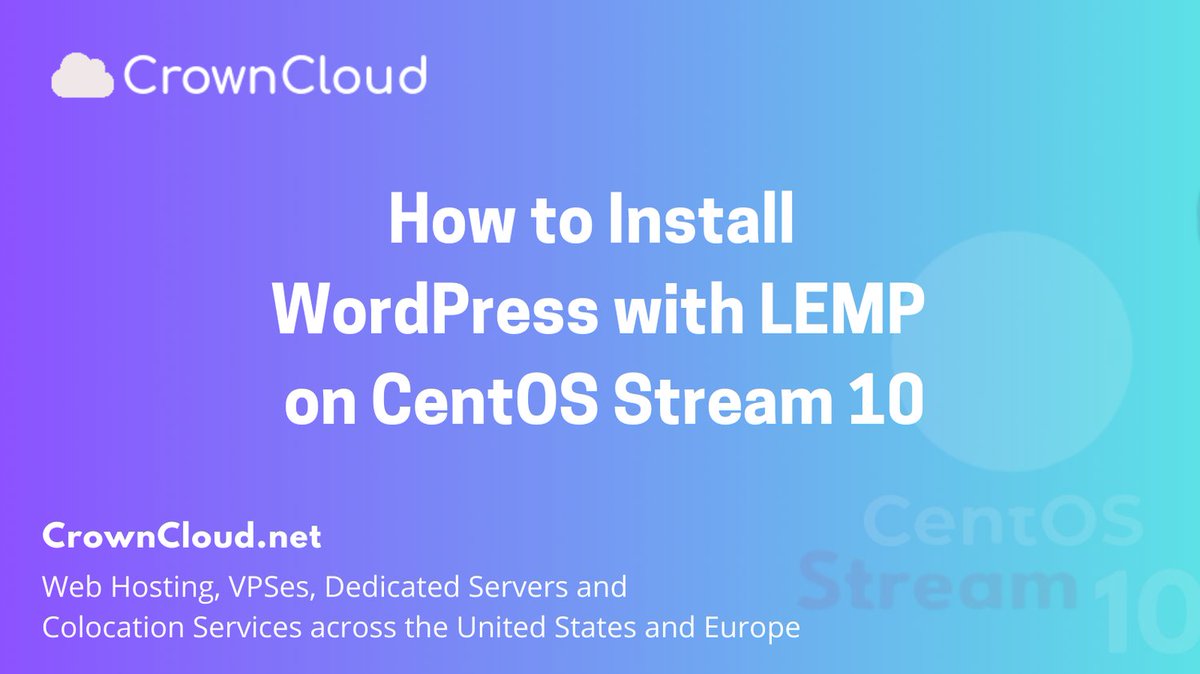 crownclouds's tweet photo. Launch a high-performance WordPress site!

Learn how to install WordPress with LEMP stack on CentOS Stream 10 

Step-by-step installation guide:
https://t.co/SWLhqHXcAT

#WordPress #CentOSStream10 #LEMPStack #WebHosting #LinuxAdmin https://t.co/WJfcxriJrZ