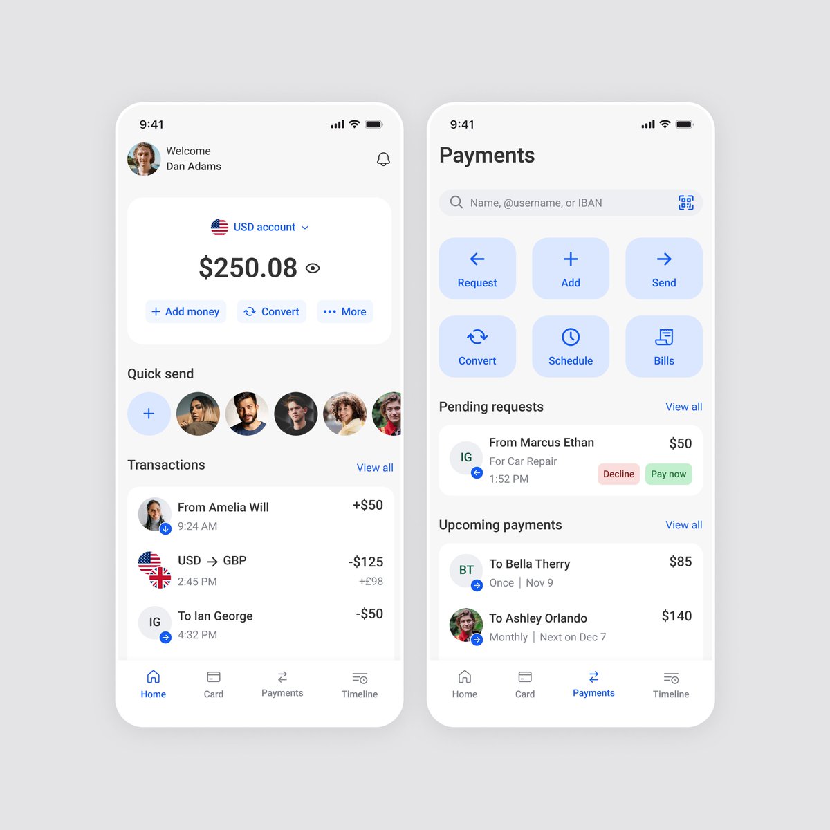 efe_akhigbe's tweet photo. Home &amp; Payment page for my new fintech app

The goal: Reduce financial anxiety by making financial decisions crystal clear.

#uiuxdesign https://t.co/qwfZCXEdwd