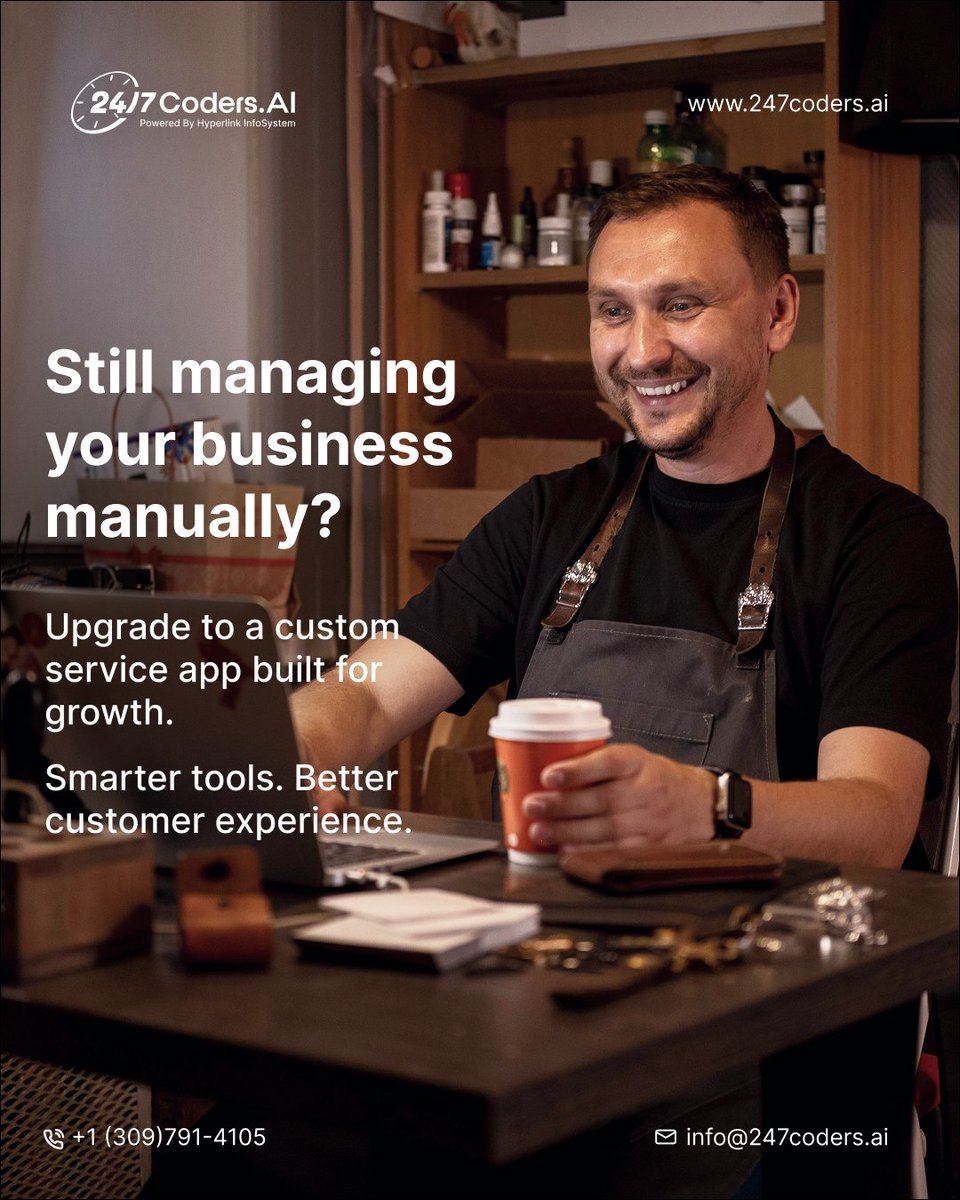 247Coders's tweet photo. Manual processes slow growth.
Switch to a smart service app built to scale with https://t.co/VXHVVnExlY .

#247CodersAI #ServiceApp
#DigitalBusiness #AppDevelopment
#AIPowered #StartupTools
#SmallBusinessGrowth #TechForBusiness
#SmartSolutions #CustomerExperience https://t.co/f34HlxJcVw