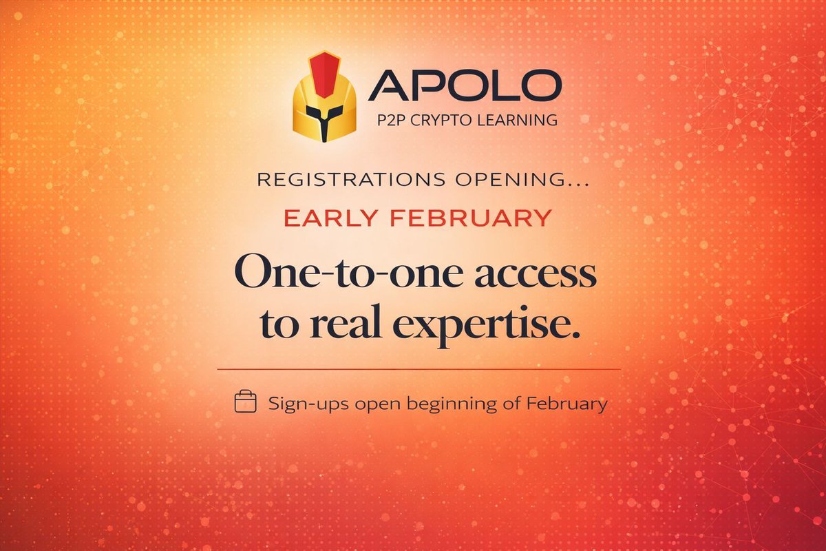 apolo_p2p's tweet photo. 🚀 It’s been quiet. That ends now.

Beginning of February, we open tutor and student registrations for a new one-to-one learning platform.

No gurus. No prerecorded content.
Just direct access to real expertise, paid by the hour.

This is just the beginning. https://t.co/w8DKeu5LQG
