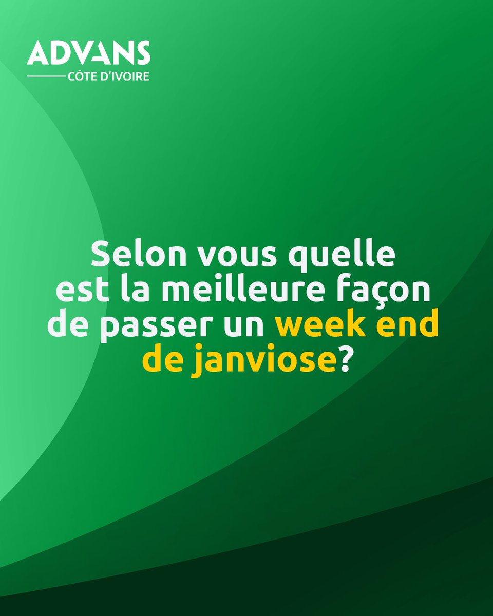 Janvier ne déçoit jamais, côté galère aussi 🥵
C'est quoi ton programme de survie pour ce week-end ?
Partage les topos en commentaire et aide une personne en difficulté. C'est famille 👩‍👩‍👧‍👦
#AdvansCotedIvoire #finance