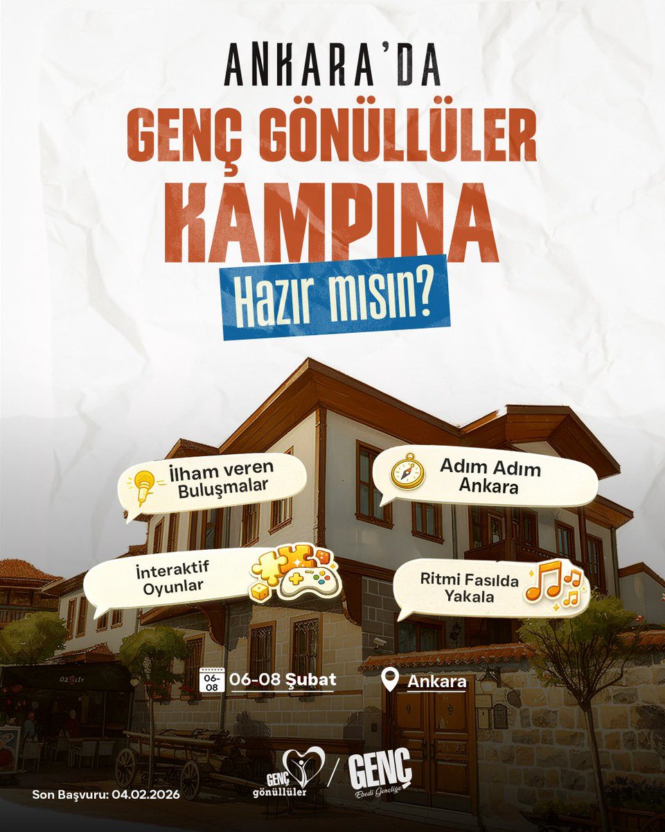 Ankara’da buluşuyoruz! 💫
Gönüllülük ruhuyla aksiyon alan gençlerle birlikte eğlence, ilham ve dopdolu anlar bizi bekliyor! 🎯✨

🔹Başfuru Formu;

basvuru.gencdernegi.org/index.php?r=ap…