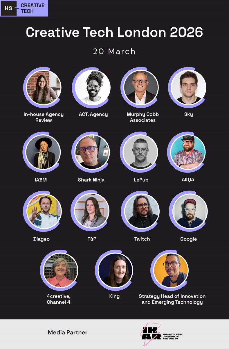 🚨 Agenda announced! #CreativeTech London 2026 is happening on 20 March in Shoreditch!  Explore #AI, #SpatialComputing, #immersiveexperience  &amp; more. 🎟️ Register now: henrystewartconferences.com/creative-opera…
🤝 Don’t miss our Pre-Event Meet Up &amp; Drinks Reception!