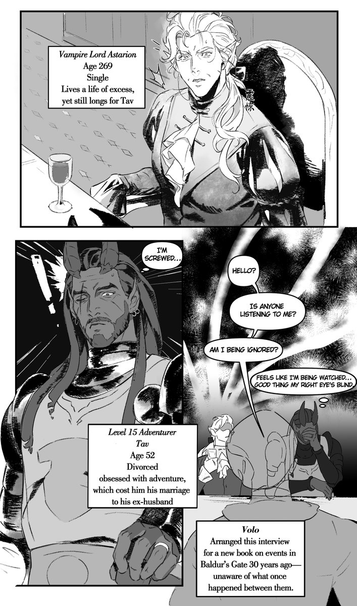 gengutianbu's tweet photo. Astarion meets Tav again, thirty years later—
and Tav is freshly divorced🤭🤭
#BaldursGate3 #Astarion #tavstarion https://t.co/uic79kZqzu