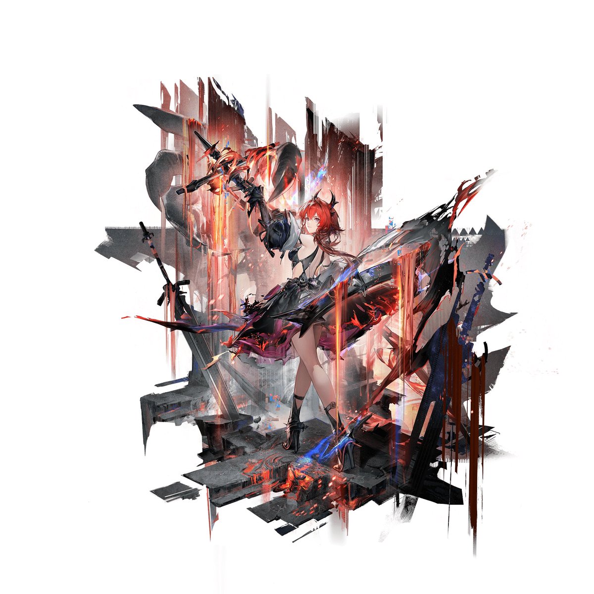 DKing312's tweet image. This weekend's pollpic contenders are Yuki Tsukumo from Jujutsu kaisen, Rafina from Puyo puyo, daiwa scarlet from uma musume, and laevatain from arknights endfield. Vote in the poll below on who gets the fanart.