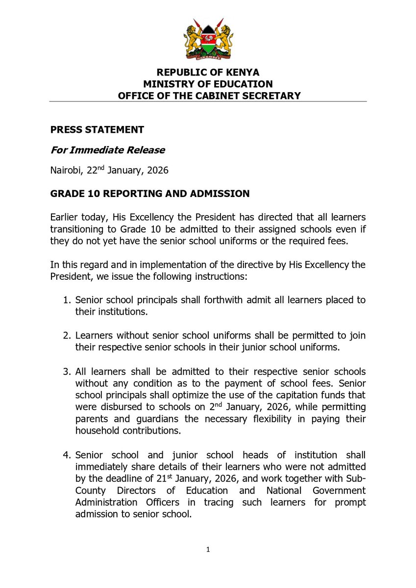 KE_Mtaani's tweet photo. All grade 10 must report to school!
Jeremiah Kioni Cyrus Jirongo Court of Appeal North Eastern Mulembe Yellow Fever Crying in Kitale Hale Luhya #FallingForRuto
#AsanteRuto https://t.co/TQdlf9GsPb