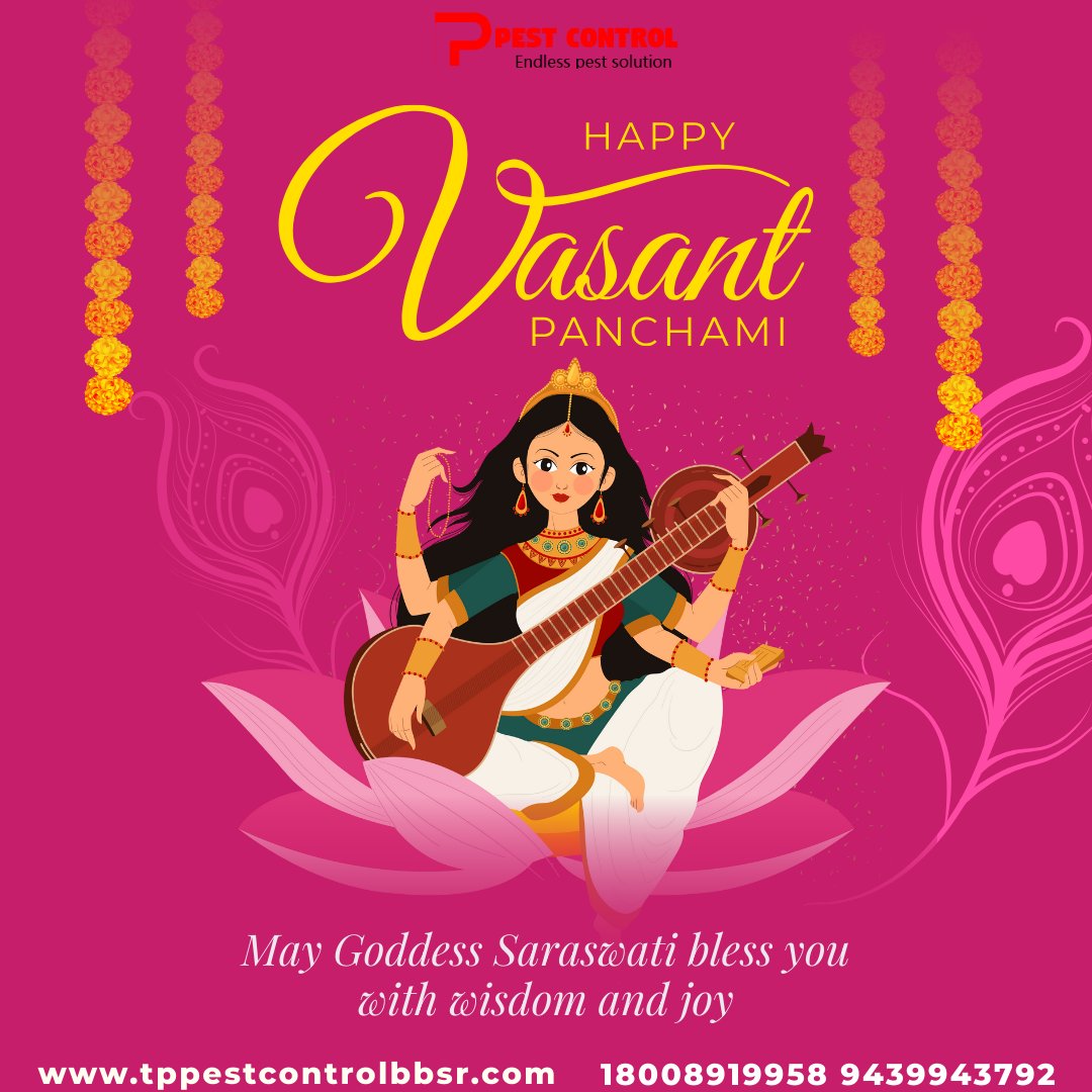 TpPest's tweet photo. 🪔 On this Saraswati Puja, may Goddess Saraswati bless your home with wisdom, peace, and protection from pests.
✨ TP Pest Control wishes you a blessed Saraswati Puja. https://t.co/RCTnRoyjDd