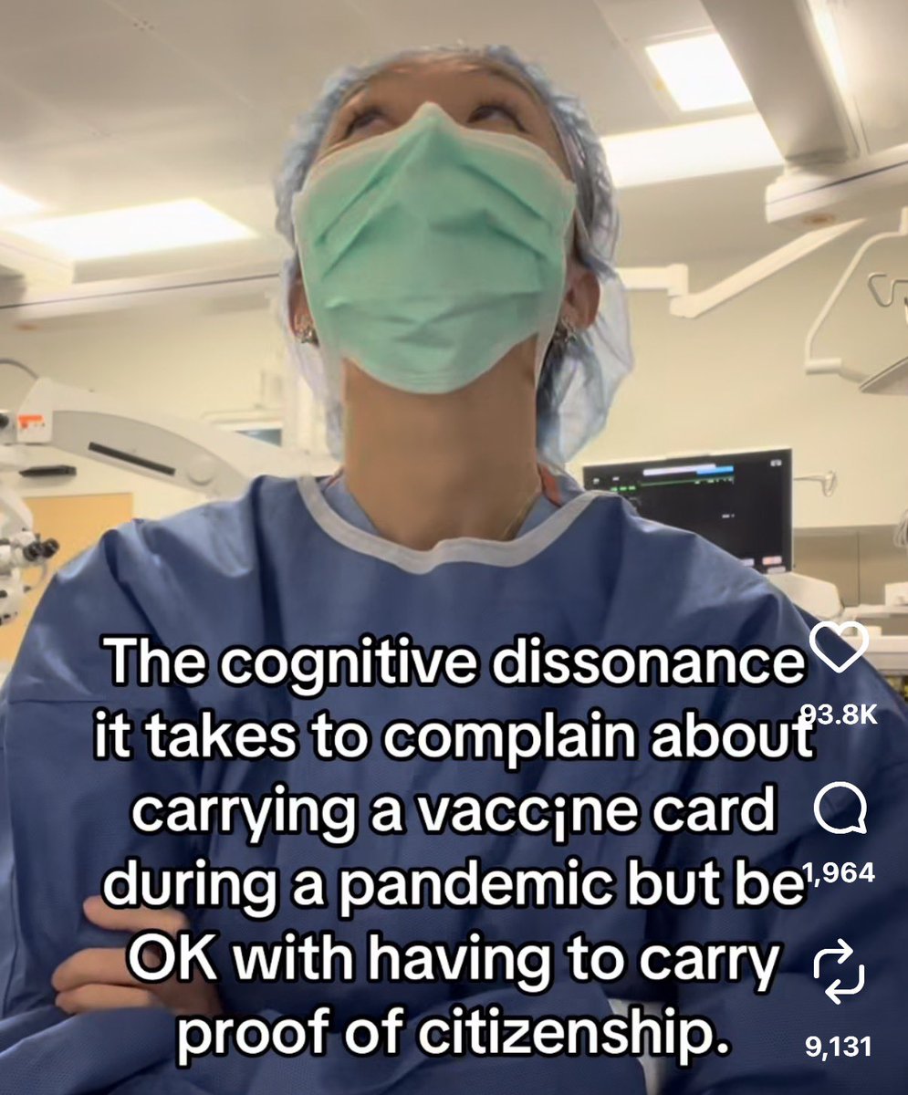 Because giving your 6 year old myocarditis to go to the movies is the same thing as carrying your passport.