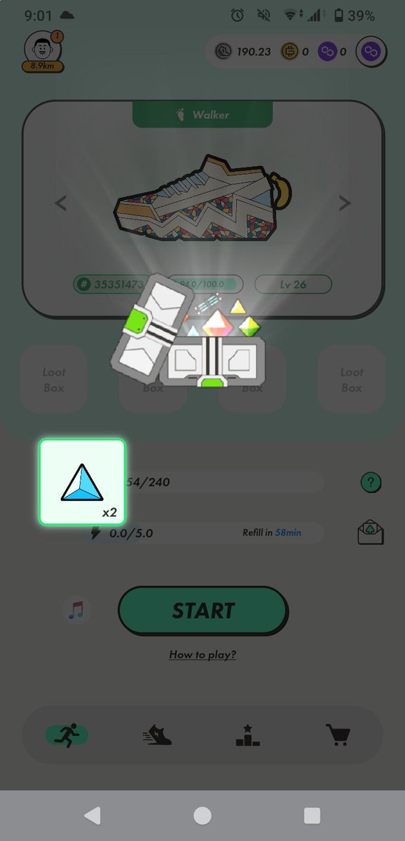 sokuyame's tweet image. 今日のSTEPN👟箱開封6回目

最近P国の良い流れ聞きますが復活したらしたでもっとガチなアセットでやれば良かったと複雑な心境になる😅

#STEPN