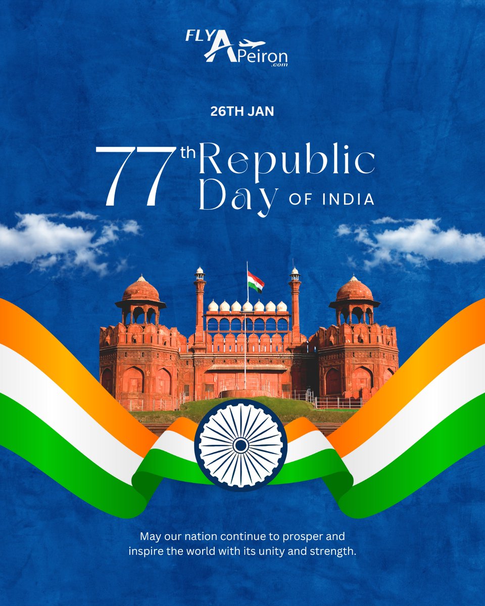 flyapeiron's tweet photo. From the snow-capped Himalayas to the sun-kissed shores, India’s diversity is its greatest journey. This Republic Day, let’s celebrate the freedom to explore, experience, and connect with every corner of our incredible country.

Pack your bags and discover the stories, cultures, and landscapes that make India truly extraordinary.

Happy Republic Day!
#RepublicDay2026 #ExploreIndia #IncredibleIndia #TravelWithPride #republicdayindia #happyrepublicday #Flyapeiron