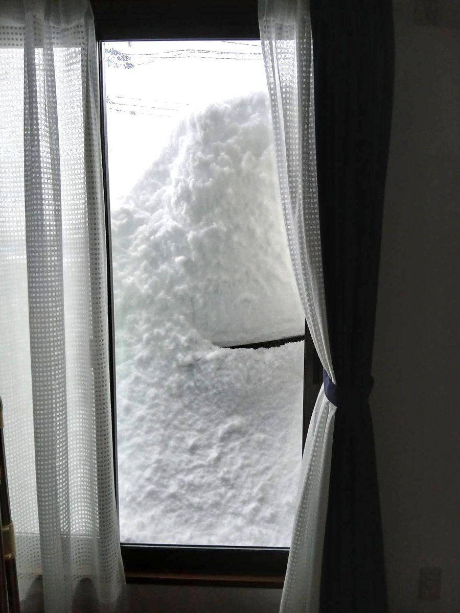 雪国の楽しさをぜひ全国に広めたいということで、友人の承諾を得て画像をさらしてみます
現在のベランダからの展望です。何となく見える黒い横棒がベランダの柵