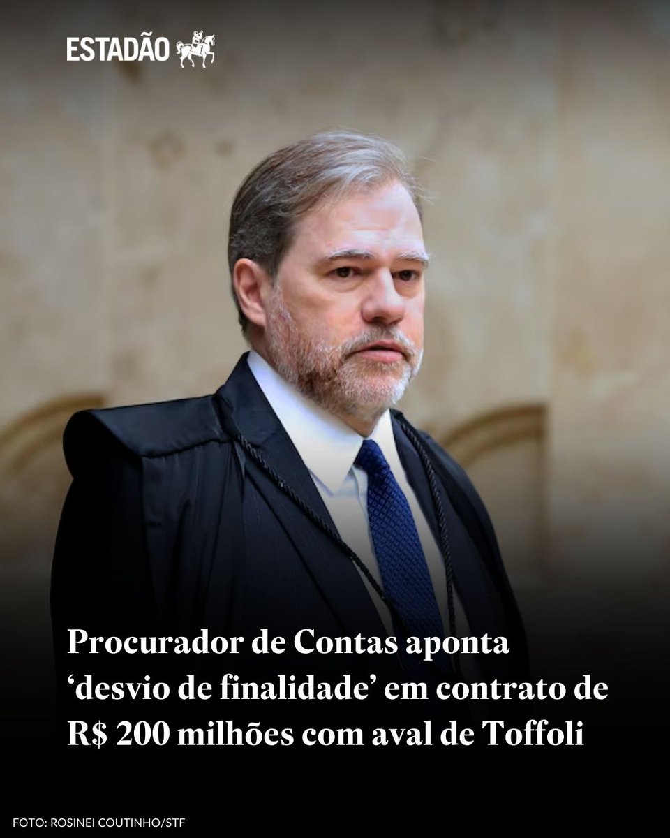 Estadao's tweet image. Procurador de Contas aponta ‘desvio de finalidade’ em contrato de R$ 200 milhões com aval de Toffoli &amp;gt; bit.ly/4qBGQAB

Rafael Neubern vê irregularidades no acordo entre prefeitura de São Sebastião e Nupec Consultoria, composto por familiares de ministros de Cortes…