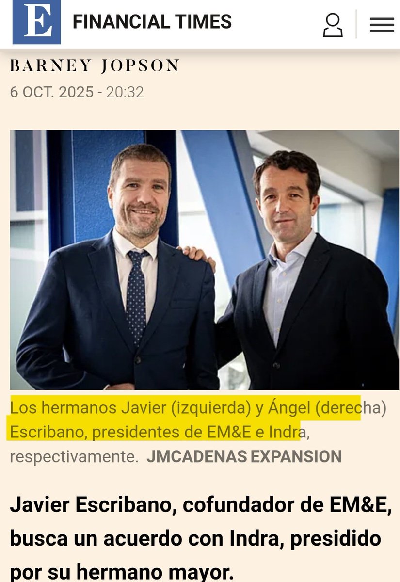 MAlpelicano's tweet image. Estos dos fulanos han recibido del Ministerio de Defensa un contrato por más de 15 mil millones € para servir armamento a la OTAN.
Dedocracia de tus impuestos.