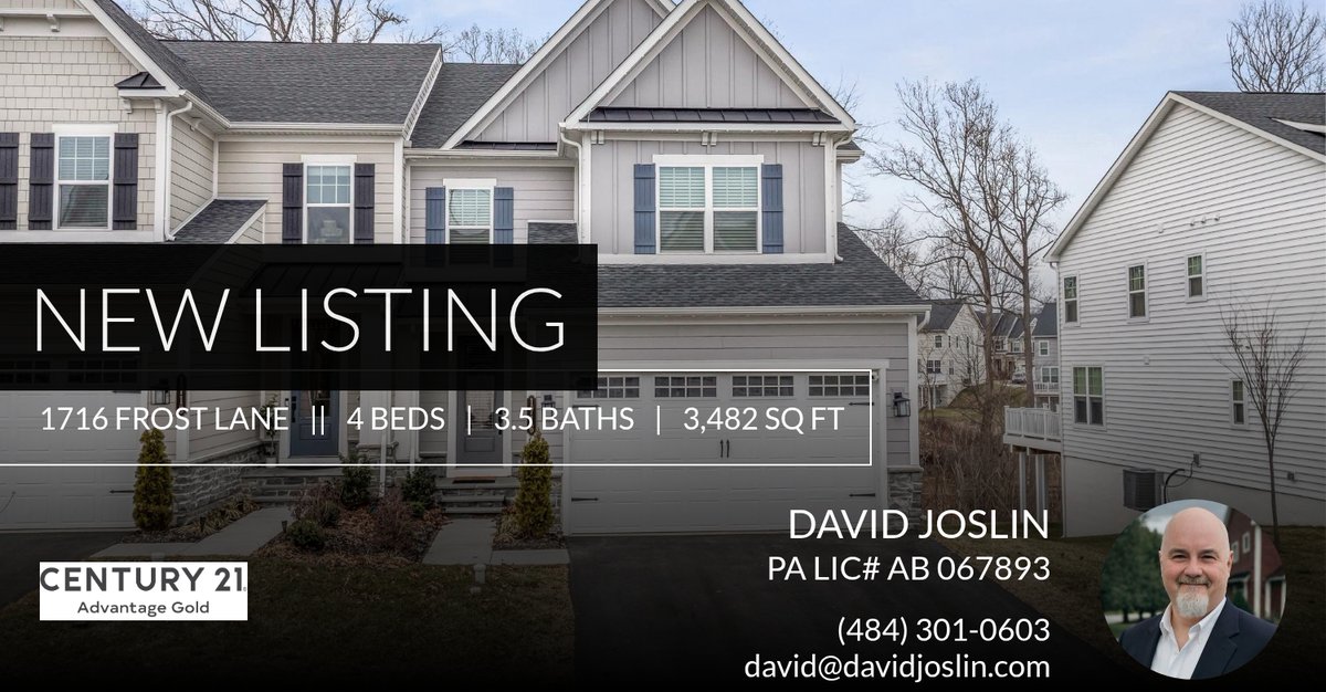 DaveJoslin's tweet photo. 🚨 New Listing  🏠 Take a look 👀 at this great new listing that just hit the market in West Chester, PA.  🎯 DM me here or call me at  📞 (484) 301-0630  for more info!! #DavidJoslinRealEstate #ForSale #NewListing #theRealEstateDJ #D... https://t.co/5GEnBMygc1 https://t.co/B6ks4cnBZd