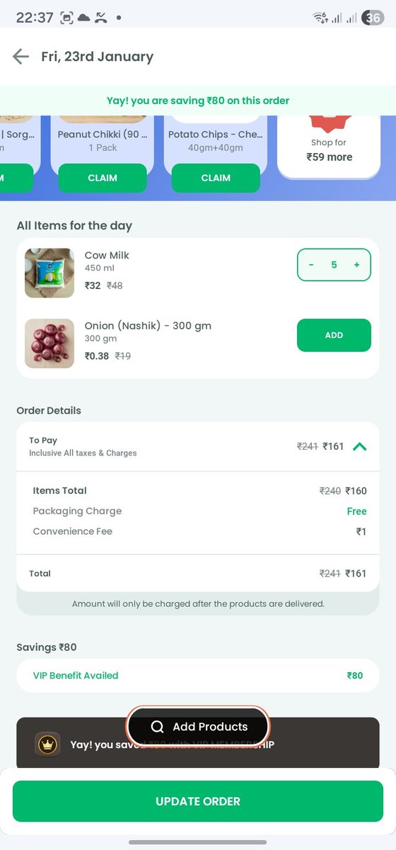 shreshthtomar's tweet photo. Dear @_countrydelight 
Please stop giving such fake offer to continue your loot.
1. Offerings buy 1 get 1 free and showing prices piecewise and charging for 2 pcs
2. Look the evidence 
Offering free Onion but on bill effective price for 300gm onion is more then 12₹ https://t.co/EBFLXVDKmt