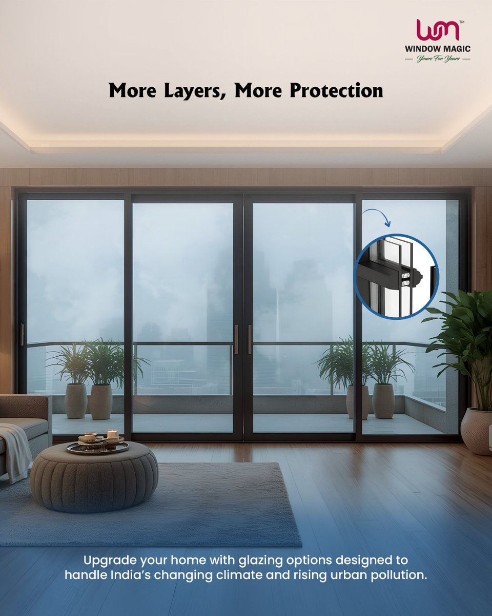 windowmagicIND's tweet image. More layers. More comfort. More protection.

Advanced glazing options from Window Magic are designed for India’s changing climate, from harsh winters to rising pollution levels.

Choose smart glazing for a healthier, quieter home.

#WindowMagic #uPVCWindows #FenestrationExperts