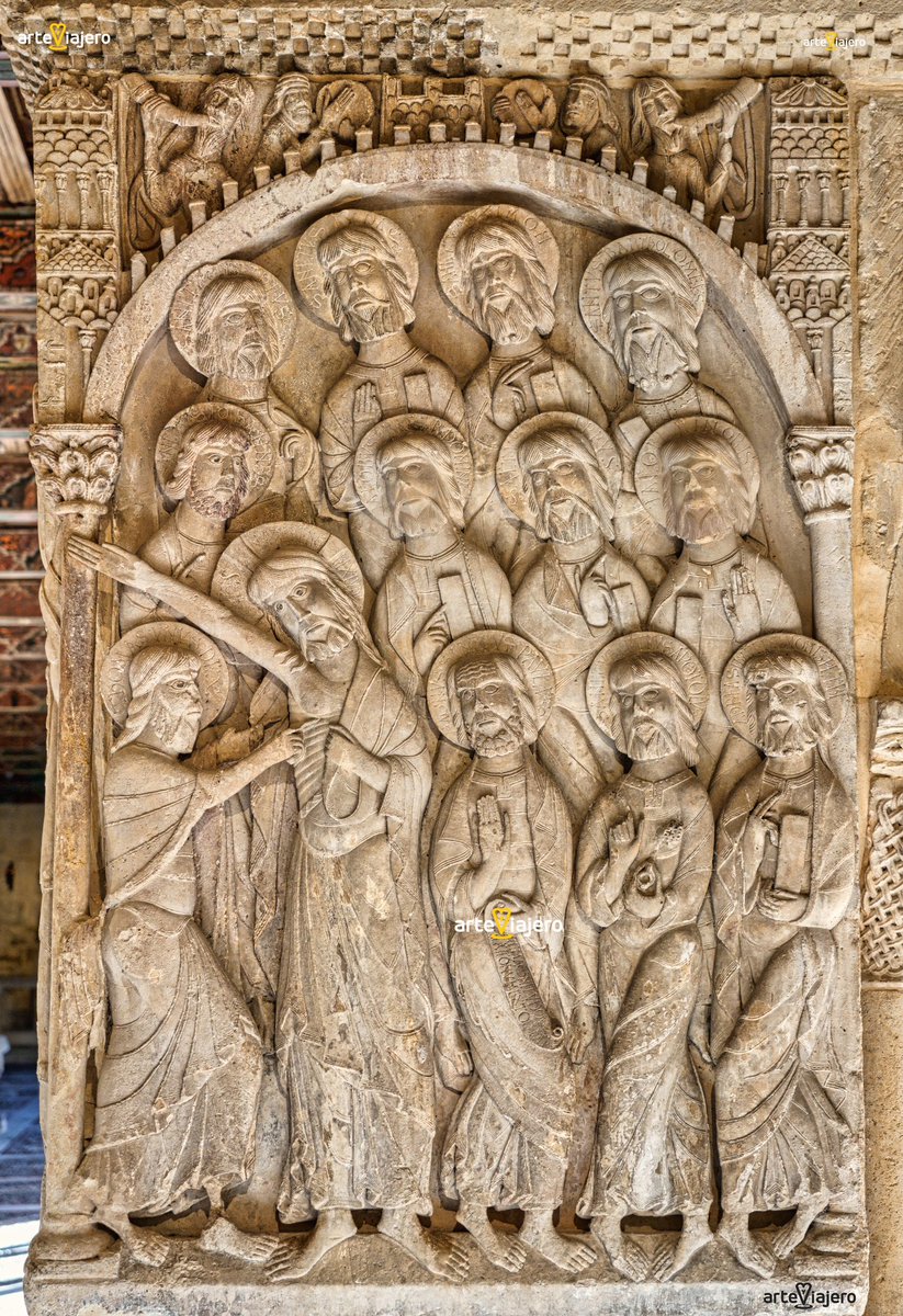 arteviajero_com's tweet photo. Relieve de la "Duda de Santo Tomás" del claustro del Monasterio de Santo Domingo de Silos (Burgos). Esta pieza está considerada como una de las más altas cimas de la escultura románica en España ⬇️⬇️⬇️
https://t.co/DdAdRRXHr7
#FelizViernes #arte https://t.co/CJpuPwxTqg