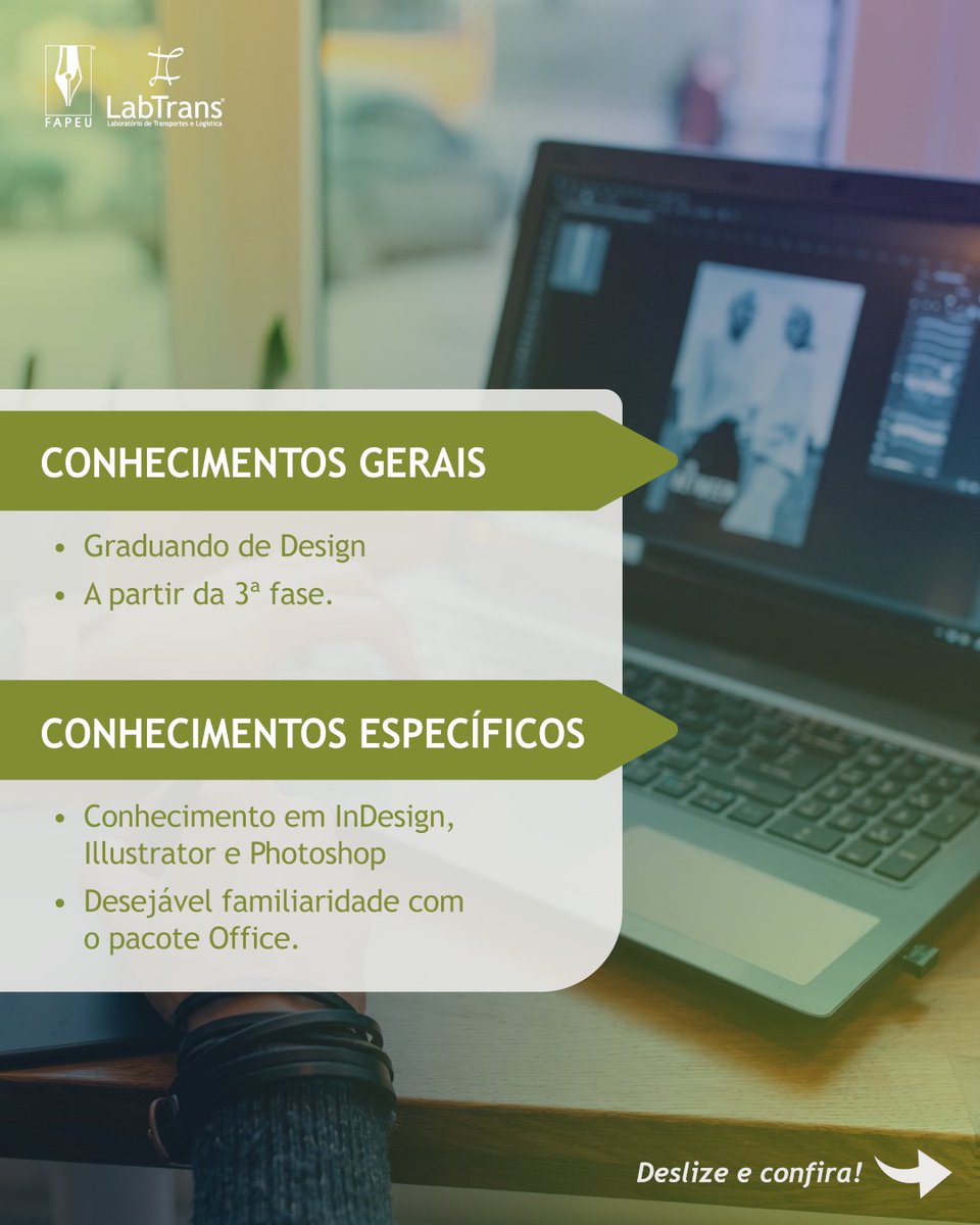 LabtransUFSC's tweet image. 🎨 Você é estudante de Design e manda bem com softwares gráficos? Então essa vaga é pra você!

O LabTrans está com vaga aberta para graduandos em Design (a partir da 3ª fase), com atividades voltadas à criação de identidades visuais, peças gráficas (como infográficos e mapas),…