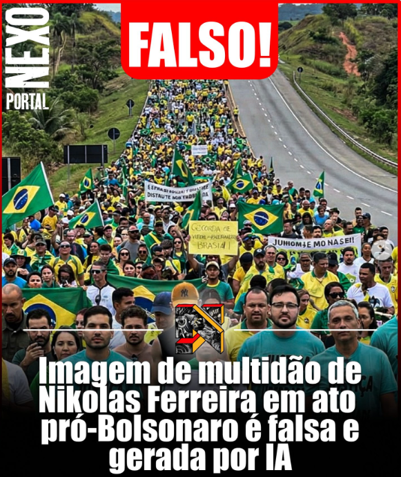 Então <a href="/PastorMalafaia/">Silas Malafaia</a> você apoia um mentiroso como <a href="/nikolas_dm/">Nikolas Ferreira</a> ???? Nikolas postou foto fake de caminhada com uso de IA.