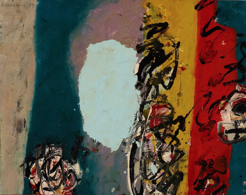 Alan Davie - The Mystery of The Blue Light, 1959, oil on paper laid to masonite