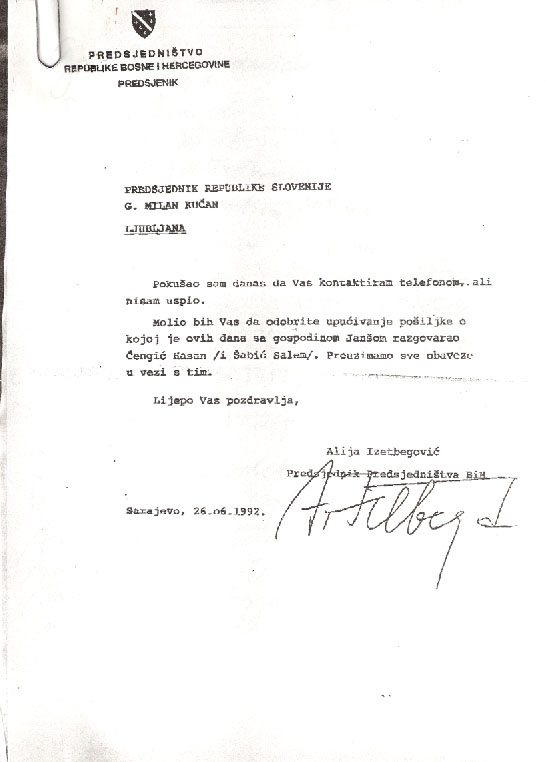 MilenkoZiherl1's tweet image. Izetbegović naroča orožje pri Kučanu! Torej?