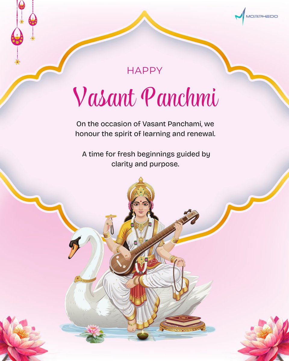MorphedoIndia's tweet image. As Vasant Panchami arrives, we pause to reflect, realign, and begin with clarity of thought

#VasantPanchami  
#IndianFestivals  
#SeasonOfSpring  
#CulturalMoments  
#Morphedo