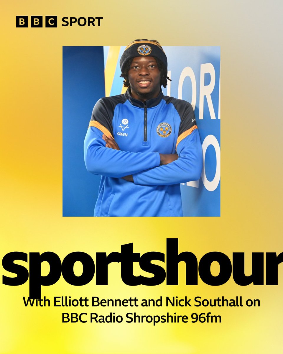 BBCShropSport's tweet image. 📻 @BBCShropSport 96fm 'Sports Hour' tonight

⚽️ Shrewsbury signing spree continues
⚽️ Telford mounting a push for promotion
⚽️ TNS back in league action in bid to qualify for Europe

🗣️ @Ebenno88 @FootieNick 

⏰ Tonight 6-7pm

#BBCFootball | #Telford | #Salop | #TNSFC
