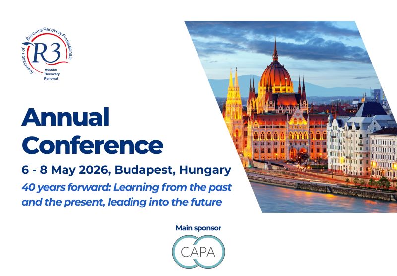 CAPA are very proud to be main sponsor of 2026's R3 Annual Conference.

The R3 Annual Conference 2026 is taking place at the Marriott Budapest Hotel between 6 – 8 May

More information on the conference can be found at r3.org.uk/events-trainin…