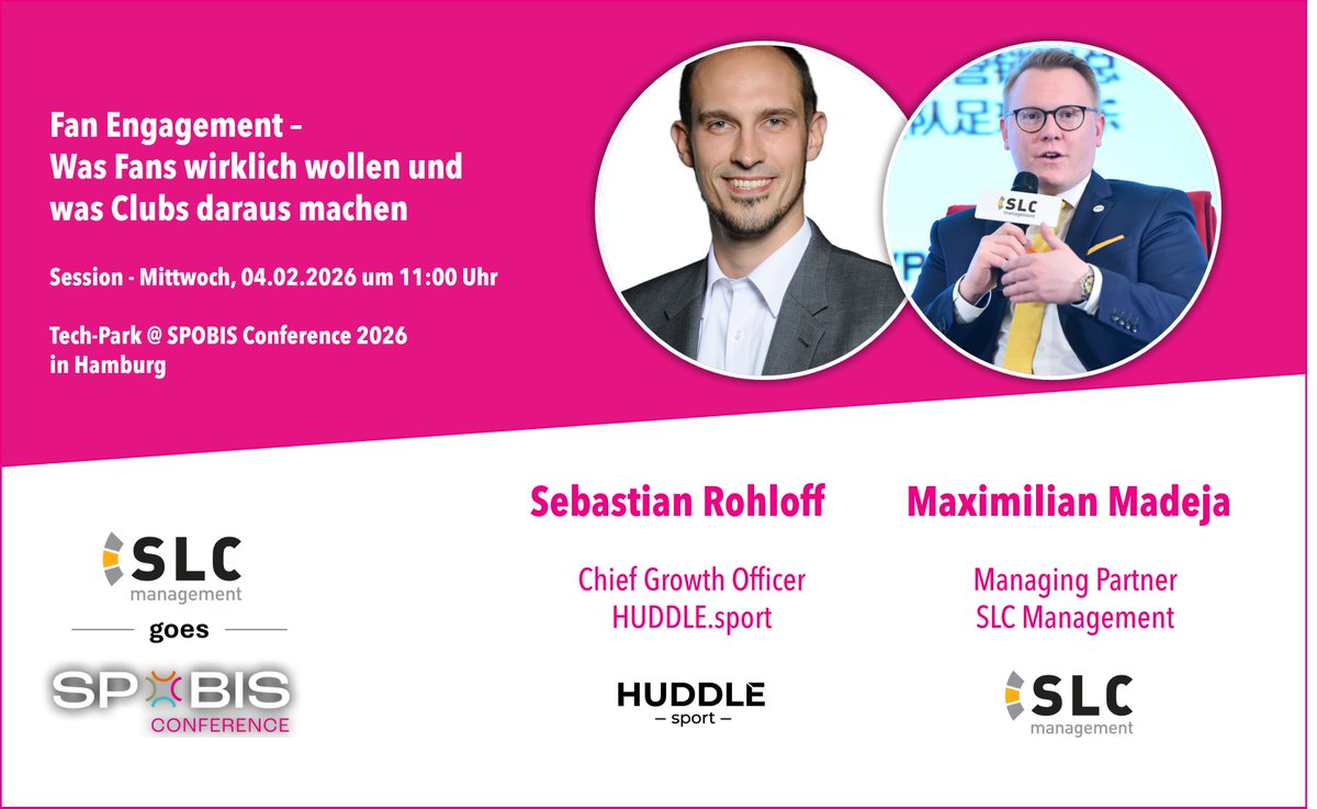 slcmanagementde's tweet photo. SLC live @spobis_gmbh gemeinsam mit https://t.co/h1aGsryXG9 

>> "Fan Engagement - Was #Fans wirklich wollen und was #Clubs draus machen"

#SPOBIS2026

➡https://t.co/exDBc9MwqL https://t.co/KtNy2zoLAq