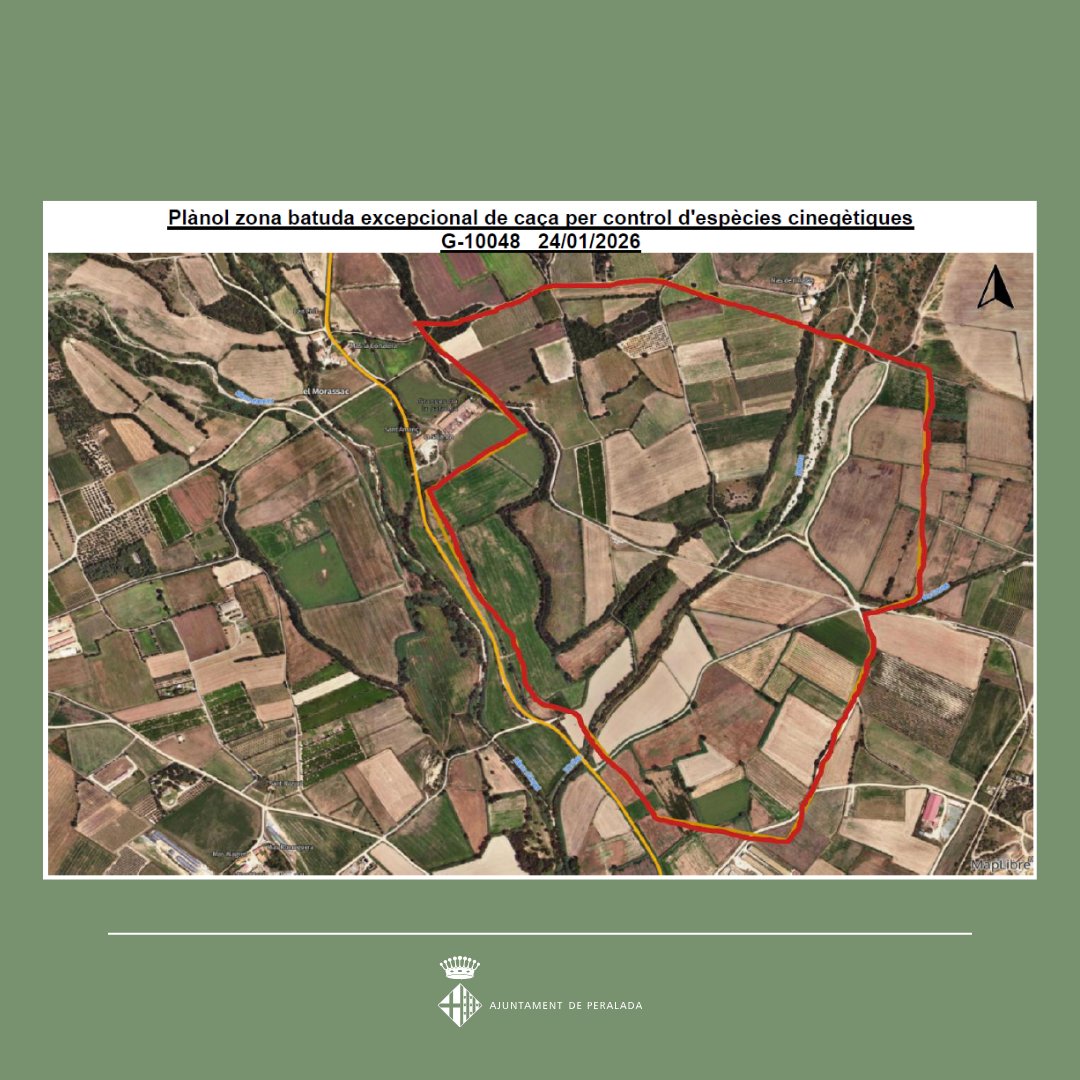ajperalada's tweet image. Dissabte 24 de gener, batuda de caça 🐗
Recorda ❗
⚠️ Accés restringit als camins afectats per la zona.
🚫 Absteniu-vos d'accedir-hi!