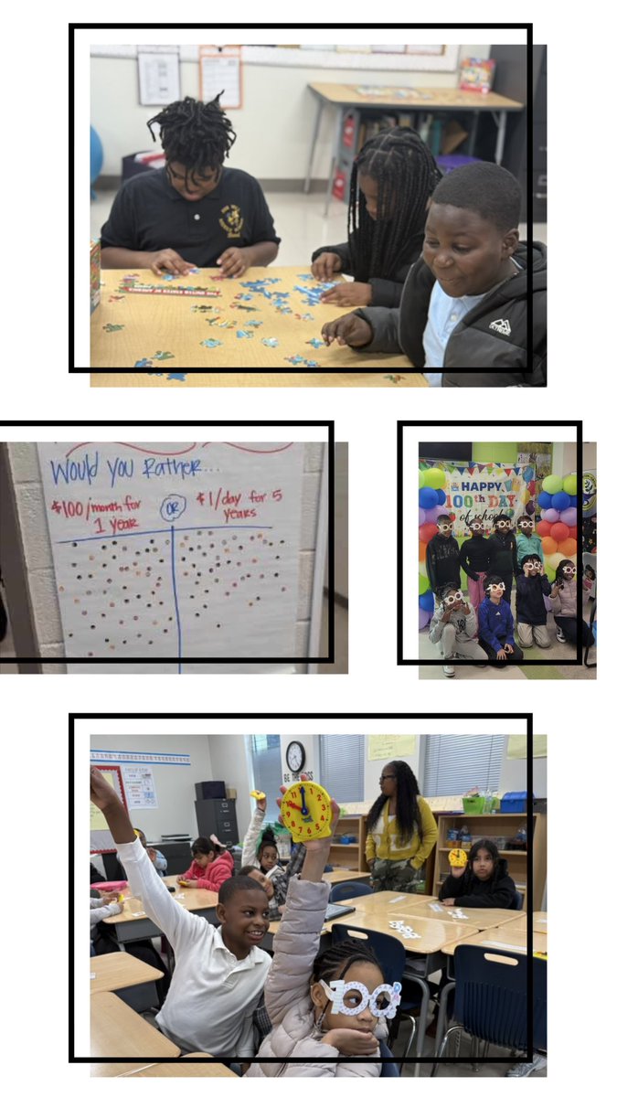 APSHumphriesES's tweet photo. This week was full of excitement! The most fun was celebrating the 100th day of school on Tuesday! We dressed like we were 100 years old, completed 100 piece puzzles, went on a school wide search for 100 Principal Trimbles and lots of Math and ELA activities! #100thdayfun https://t.co/cdjckZ8AES